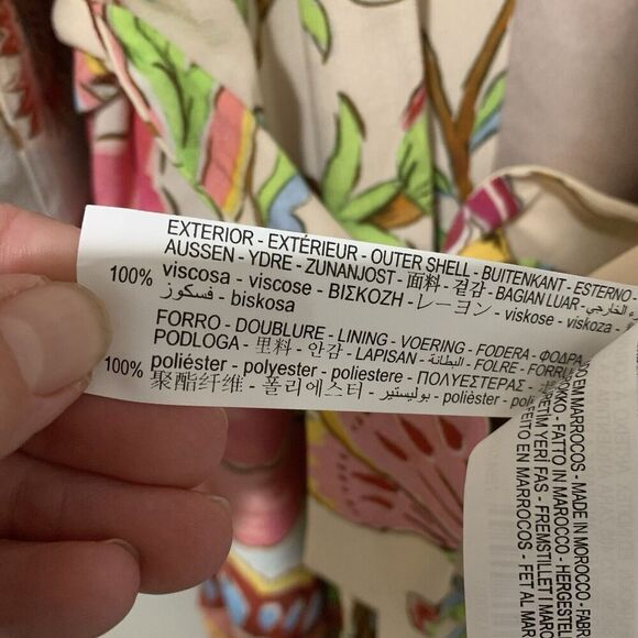 Zara | Kimono Floral Print Long Belted Side Slits Pink NWT Blogger Favorite- XS - Picture 9 of 12